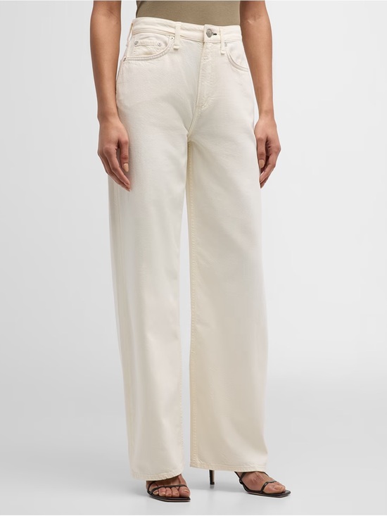 rag & bone Denim - rag & bone Logan Mid-rise wide leg Featherweight in Ecru jeans Sz 27